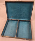 Antique Chinese Cloisonn   Enamel Brass Hinged Lid Trinket Box  6 5 X 4 5  Vtg