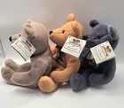 Vintage Three Stooges Plush Beanie Bears Set Moe Larry Curly Limited Edition Nwt