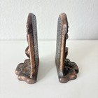 Pair Of Bookends Cast Nickel The Thinker Antiqued Art Deco 5 5   