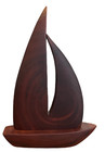 Reggie Medford Sailboat Hand-carved Mahogany Artist Signed Barbados 9 X 12 