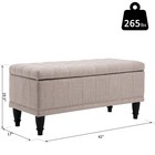 Large 42  Fabric Storage Ottoman Tufted Bench Soft Close For Bedroom Entryway