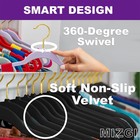 Black Velvet Hangers 60 Pack premium Gold Clothes Hangers Non-slip Felt Hange   