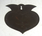 Antique Brass Heart-shaped   Etched Keyhole Escutcheon - 1800s - Folk Art