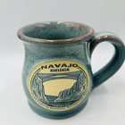 Deneen Art Pottery Mug Navajo Bridge Arizona Sage Blue Drip Glaze