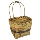 Handcrafted Woven Bow Basket Double Arch Handle Natural Rustic Storage Decor