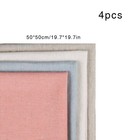 Needlework Fabric  4pcs 4 Colors Natural Linen Fabric Solid Colored Embroider   