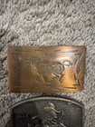 Vintage antique Belt Buckles Lot Of 6 -rodeo cowboy bronco 70s 80s