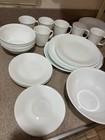Corelle Dinnerware Set Winter Frost White 45 Pcs Serves 6  platter serving Bowls