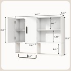 Bathroom Wall Cabinet  Medicine Cabinet With 2 Doors  White