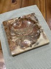 Vintage Mid Century Carved Polished Onyx Marble Natural Stone Square Ashtray 8 5
