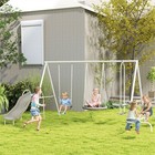 Kids Outdoor Swing And Slide Playset Fun For Toddlers Backyard Activity