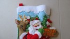 Christmas Stocking Felt Hand Stitched  Bucilla North Pole Santa Personalized