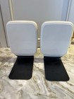 Vintage Rare Pair Mcm  white Book Ends  - Marked Carl Japan B-330 So Retro 