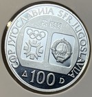 1984 Sarajevo Yugoslavia Olympics Figure Skating Proof Silver 100 Dinara 110 000