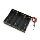 2x 5-aa Slot Battery Holder Case Plastic Storage Box Series Black Wire Lead 7 5v