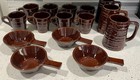 15 Piece Marcrest Daisy Dot Brown Vintage Stoneware Mugs  Casseroles  Steins New