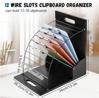 2pack Clipboard Holder Organizer Wooden Clipboard Storage Rack Stand Desktop Fil