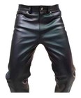 Mens Biker Jeans Real Black Or  Cow Leather Sleek And Sexy 501 Style Pants New 