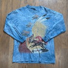 Vintage The Mountain Shirt Men L Blue Native American Indian Head Graphic Print