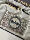 Korean Mother-of-pearl Business Card Case And Ballpoint Pen Set Najeon Chilgi