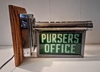 Rare Antique Internalite Ships Light Up Pursers Office Chrome Deco Glass Sign