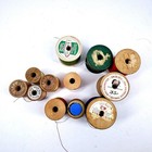 Vintage Wooden Thread Spool Lot Mixed Brands Primitive Sewing Decor