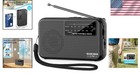 Mini Am Fm Radio Battery Operated With Lanyard Black Portable Pocket Radio