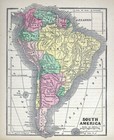 1857 Morse Map South America Brazil Chile Peru La Plata Patagonia New Granada Sa
