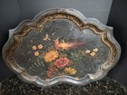 Antique 1800s French Tole Hand Painted Tray