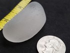 Genuine Beach Sea Glass Surf Tumbled White Clear Bottom Part Frosted Pendant V03