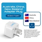Australia  China  New Zealand Travel Plug Adapter Type I  3 Pack Grounded   U   
