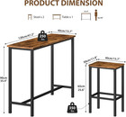 3 Piece Dining Table Set  47 2  Bar Table And Chairs Set   Counter Height Bar Ta