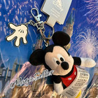 Disney Parks Mickey Mouse Plush Keychain With Hand Bag Charm New