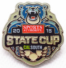 Cal South State Cup Pin 2015 Soccer Sports Authority Bear Logo California