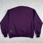 Vtg Jerzees Xl Purple Handmade Ugly Christmas Sweatshirt Applique Santa Bear 90s