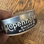 Vintage Copenhagen Satisfies Snuff Tobacco Empty Tin Cardboard Can Dec 5 1994