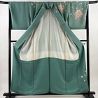 Woman Japanese Kimono Houmongi Silk Tachibana Pine Needle Gold Foil Light Green