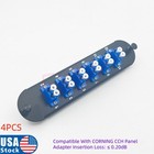 4pcs Fiber Optical Adapter Panel 6 Lc Duplex Blue Compatible Corning Cch-cp12-a9