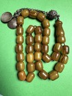 Antique Miscky Butter Scotch Yellow Amber Bakelite Islamic  Prayer 33beads 73g