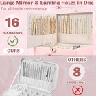 Emazerom 3 Layer Jewelry Boxes Large Holder Organizer Case With Pink