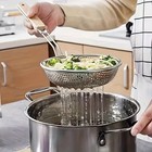 Stainless Steel Fine Mesh Colander - Skimmer Spoon With Wooden Handle For Pasta