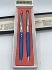 Vintage 1960   s Blue Sheaffer Ballpoint Pen And Mechanical Pencil Set New In Box