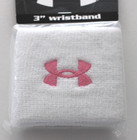Under Armour 3  Wristbands Singlewide Adult Osfm White lt Team Pink