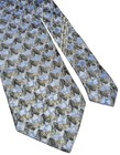 Ermenegildo Zegna Vintage Tie Rare Pure Silk Floral Pattern Blue Gold Ties 
