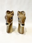 Royal Copley 1950s Deer Antelope Gazelle Ceramic Pottery Vase Planter Set Mcm