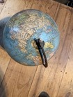 1940s Replogle 12  Terrestrial World Globe Cast Iron Base Patina Wwii Era