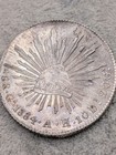 Mexico 8 Reales Cap And Rays 1884 Ga Guadalajara Silver Coin A091