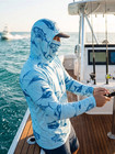 Mens Long Sleeve Fishing Shirt Hooded Uv Protection Performance Jersey Quick Dry