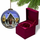 Home For Christmas Hand Painted Mouth Blown Glass Ornament -