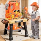 Kids Tool Bench Set With Electric Drill And Realistic Tool  Pretend Play Orange
